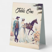 Plaque De Table Mariage moderne de style occidental Cowboy et Brid (Verso)