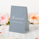 Plaque De Table Mariage moderne Dusty bleu & blanc Script Réservé (In SItu (Mariage))