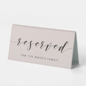Plaque De Table Mariage moderne Dusty rose Réservé (Verso)