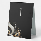 Plaque De Table Mariage moderne élégant noir et or (Verso)