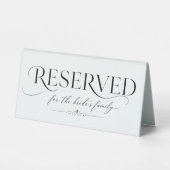 Plaque De Table Mariage Moderne Noir & Blanc Réservé (Recto)