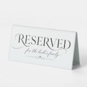 Plaque De Table Mariage Moderne Noir & Blanc Réservé (Verso)