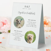 Plaque De Table Mariage moderne Signature Cocktail Menu Deux Photo (In SItu (Mariage))