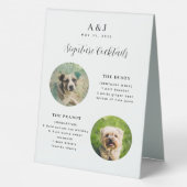 Plaque De Table Mariage moderne Signature Cocktail Menu Deux Photo (Verso)