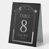 Plaque De Table Mariage mystique Black Silver Sun Moon Stars (Recto)