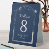 Plaque De Table Mariage mystique Bleu Argent Sun Moon Stars (En SItu (Tableau))