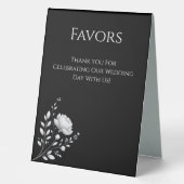 Plaque De Table Mariage noir et blanc moderne (Recto)
