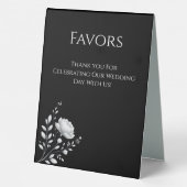Plaque De Table Mariage noir et blanc moderne (Verso)