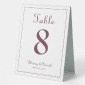 Plaque De Table Mariage Numéro de table Elégant Burgundy Classic T (Recto)
