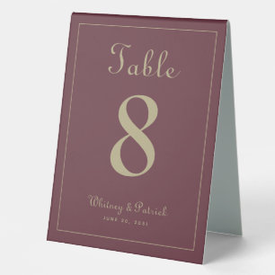 Plaque De Table Mariage Numéro de table Élégant dîner d'or de Bour