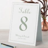 Plaque De Table Mariage Numéro de table Elégant Sage Green Classic (En SItu (Tableau))