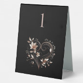 Plaque De Table Mariage Numéro de tableau - Moderne Rose Fleurs d' (Verso)