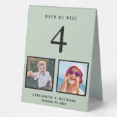 Plaque De Table Mariage Numéro de tableau Photos Sage Green (Verso)