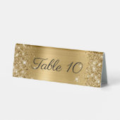 Plaque De Table Mariage Pailleté Or Feuille (Verso)