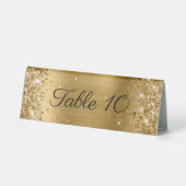 Plaque De Table Mariage Pailleté Or Feuille (Recto)