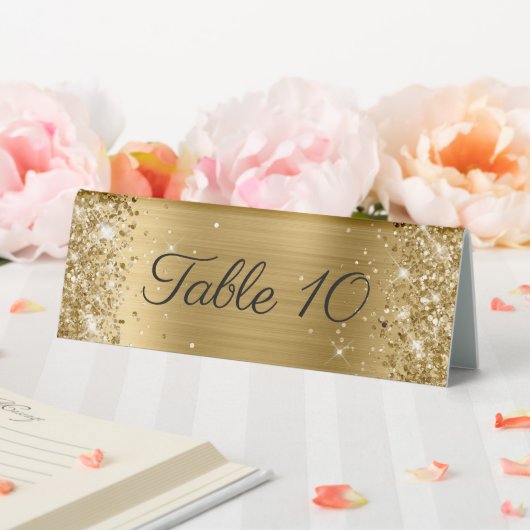 Plaque De Table Mariage Pailleté Or Feuille (In SItu (Mariage))