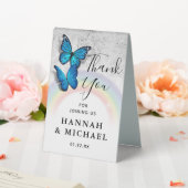Plaque De Table Mariage Papillon Bleu Arc-en-Ciel Élégant Remercie (In SItu (Mariage))