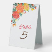 Plaque De Table Mariage Pastel Orange Yellow Spring Dahlia Fleurs (Verso)