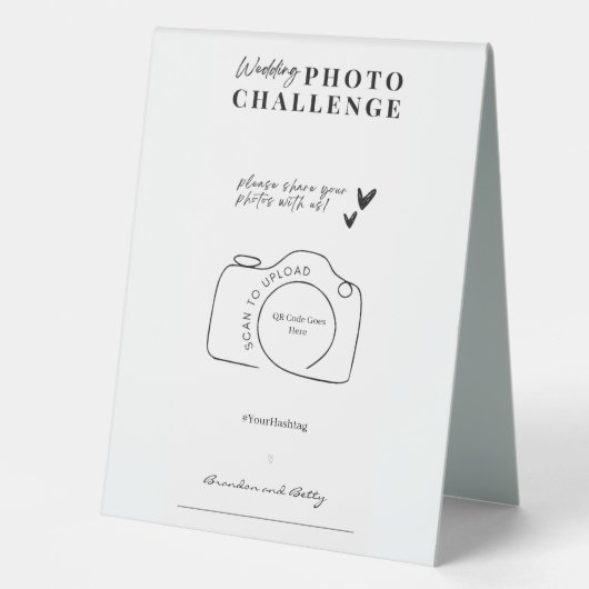 Plaque De Table Mariage Photo Challenge, I Spy Mariage Jeu (Recto)