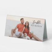 Plaque De Table Mariage photo Chic Couple Numéro de table Carte (Recto)