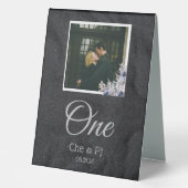 Plaque De Table Mariage photo classique élégant (Recto)