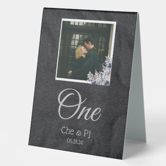 Plaque De Table Mariage photo classique élégant (Recto)