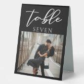 Plaque De Table Mariage photo simple noir Numéro de table (Recto)