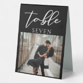 Plaque De Table Mariage photo simple noir Numéro de table (Verso)