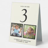 Plaque De Table Mariage Photos Crème Numéro de table (Verso)