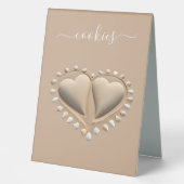 Plaque De Table Mariage plage Coeurs de sable-Cookies (Recto)