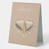 Plaque De Table Mariage plage Coeurs de sable-Faveurs (Recto)