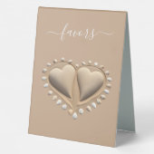 Plaque De Table Mariage plage Coeurs de sable-Faveurs (Verso)