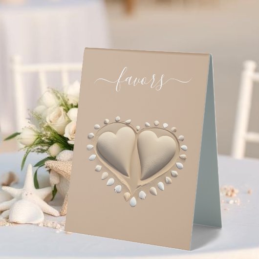 Plaque De Table Mariage plage Coeurs de sable-Faveurs