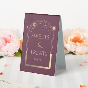 Plaque De Table Mariage Plum Gold Celestial Sweets & Treats