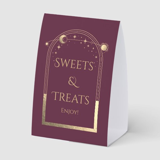 Plaque De Table Mariage Plum Gold Celestial Sweets & Treats (Verso)