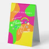 Plaque De Table Mariage rétro funky (Recto)