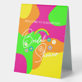 Plaque De Table Mariage rétro funky (Recto)