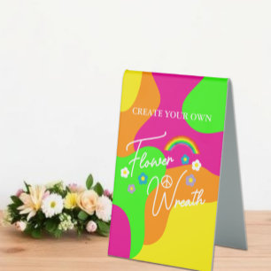 Plaque De Table Mariage rétro funky