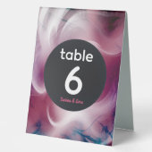 Plaque De Table Mariage rose aquarelle vif (Recto)