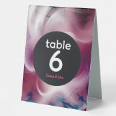 Plaque De Table Mariage rose aquarelle vif (Verso)