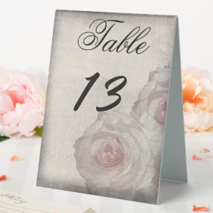 Plaque De Table Mariage rose Crème rose Numéro de table Modèle Car
