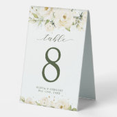 Plaque De Table Mariage rose élégante et verdoyante (Verso)