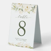 Plaque De Table Mariage rose élégante et verdoyante (Recto)