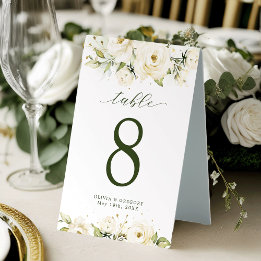 Plaque De Table Mariage rose élégante et verdoyante