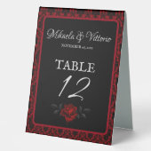 Plaque De Table Mariage Rose gothique foncé (Recto)