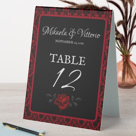 Plaque De Table Mariage Rose gothique foncé (En SItu (Tableau))