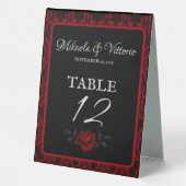 Plaque De Table Mariage Rose gothique foncé (Verso)