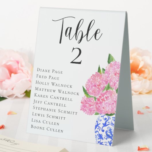 Plaque De Table Mariage rose Hydrangea Sièges Numéros de tableau (In SItu (Mariage))