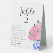 Plaque De Table Mariage rose Hydrangea Sièges Numéros de tableau (Verso)