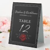 Plaque De Table Mariage Rose noire damas gothique (In SItu (Mariage))